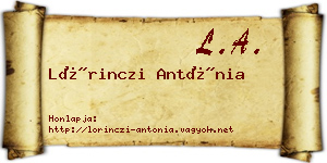 Lőrinczi Antónia névjegykártya