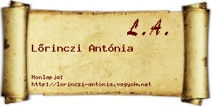 Lőrinczi Antónia névjegykártya